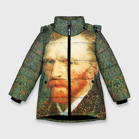 Зимняя куртка для девочек 3D с принтом Ван Гог , ткань верха — 100% полиэстер; подклад — 100% полиэстер, утеплитель — 100% полиэстер. | длина ниже бедра, удлиненная спинка, воротник стойка и отстегивающийся капюшон. Есть боковые карманы с листочкой на кнопках, утяжки по низу изделия и внутренний карман на молнии. 

Предусмотрены светоотражающий принт на спинке, радужный светоотражающий элемент на пуллере молнии и на резинке для утяжки. | ван гог | винсент | портрет