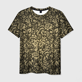 Мужская футболка 3D с принтом Природная идилия , 100% полиэфир | прямой крой, круглый вырез горловины, длина до линии бедер | арт | дизайн | искусство | композиция | орнамент | оформление | слой | текстура | трайбл | узор | фон | цветы