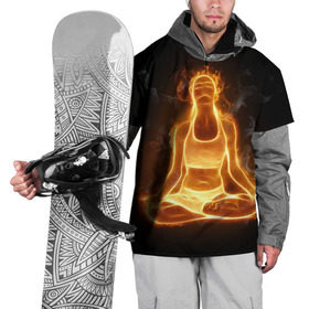 Накидка на куртку 3D с принтом Пламенная медитация , 100% полиэстер |  | аштанга | здоровье | зож | йога | кундалини | лотос | медитация | огонь | пламя | силуэт | спорт | страсть | тонус