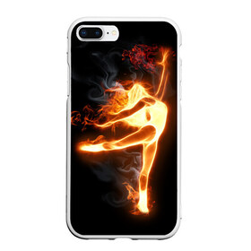 Чехол для iPhone 7Plus/8 Plus матовый с принтом Фитнес , Силикон | Область печати: задняя сторона чехла, без боковых панелей | грация | здоровье | зож | огонь | пламя | силуэт | спорт | страсть | танец | тонус | фитнес