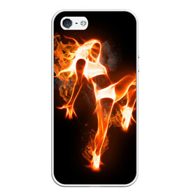 Чехол для iPhone 5/5S матовый с принтом Спортивная страсть , Силикон | Область печати: задняя сторона чехла, без боковых панелей | грация | здоровье | зож | огонь | пламя | силуэт | спорт | страсть | танец | тонус | фитнес