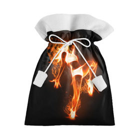 Подарочный 3D мешок с принтом Спортивная страсть , 100% полиэстер | Размер: 29*39 см | Тематика изображения на принте: грация | здоровье | зож | огонь | пламя | силуэт | спорт | страсть | танец | тонус | фитнес