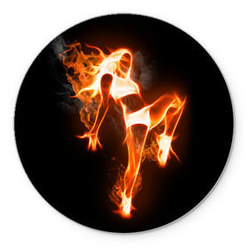 Коврик круглый с принтом Спортивная страсть , резина и полиэстер | круглая форма, изображение наносится на всю лицевую часть | грация | здоровье | зож | огонь | пламя | силуэт | спорт | страсть | танец | тонус | фитнес