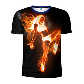 Мужская футболка 3D спортивная с принтом Спортивная страсть , 100% полиэстер с улучшенными характеристиками | приталенный силуэт, круглая горловина, широкие плечи, сужается к линии бедра | грация | здоровье | зож | огонь | пламя | силуэт | спорт | страсть | танец | тонус | фитнес