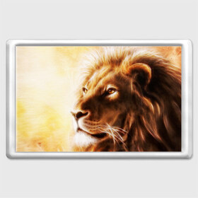 Магнит 45*70 с принтом Лев , Пластик | Размер: 78*52 мм; Размер печати: 70*45 | власть | джунгли | кошка | лев | мощь | отвага | сила | хищник | храбрость | царь зверей