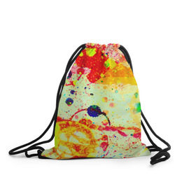 Рюкзак-мешок 3D с принтом Брызги красок , 100% полиэстер | плотность ткани — 200 г/м2, размер — 35 х 45 см; лямки — толстые шнурки, застежка на шнуровке, без карманов и подкладки | цветные