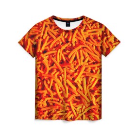 Женская футболка 3D с принтом Морковь , 100% полиэфир ( синтетическое хлопкоподобное полотно) | прямой крой, круглый вырез горловины, длина до линии бедер | морковь | овощи | оранжевый | салат