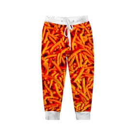 Детские брюки 3D с принтом Морковь , 100% полиэстер | манжеты по низу, эластичный пояс регулируется шнурком, по бокам два кармана без застежек, внутренняя часть кармана из мелкой сетки | морковь | овощи | оранжевый | салат