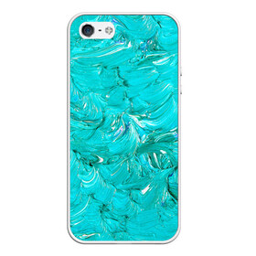 Чехол силиконовый для Телефон Apple iPhone 5/5S с принтом Голубая краска , Силикон | Область печати: задняя сторона чехла, без боковых панелей | абстракция | абстракция красок | краска