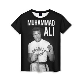 Женская футболка 3D с принтом Muhammad Ali , 100% полиэфир ( синтетическое хлопкоподобное полотно) | прямой крой, круглый вырез горловины, длина до линии бедер | ali | boxing | muhammad ali |   |  muhammad |  бокс | али | боксер | мухамад. мухаммад | мухаммед | мухаммед али