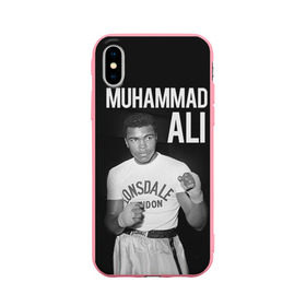 Чехол для Apple iPhone X силиконовый матовый с принтом Muhammad Ali , Силикон | Печать на задней стороне чехла, без боковой панели | ali | boxing | muhammad ali |   |  muhammad |  бокс | али | боксер | мухамад. мухаммад | мухаммед | мухаммед али