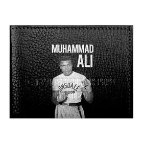 Обложка для студенческого билета с принтом Muhammad Ali , натуральная кожа | Размер: 11*8 см; Печать на всей внешней стороне | Тематика изображения на принте: ali | boxing | muhammad ali |   |  muhammad |  бокс | али | боксер | мухамад. мухаммад | мухаммед | мухаммед али