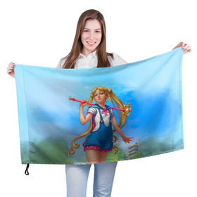 Флаг 3D с принтом Сейлор Мун , 100% полиэстер | плотность ткани — 95 г/м2, размер — 67 х 109 см. Принт наносится с одной стороны | anime | sailor moon | sailormoon | аниме | красавица воин сейлор мун | сейлор мун | сейлормун | усаги | усаги цукино | цукино