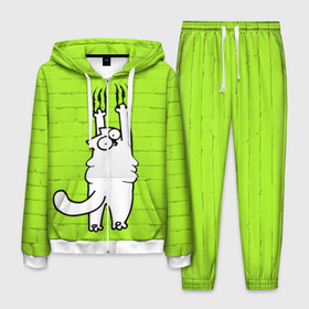 Мужской костюм 3D с принтом Simons cat 3 , 100% полиэстер | Манжеты и пояс оформлены тканевой резинкой, двухслойный капюшон со шнурком для регулировки, карманы спереди | fitness | kitty | simon cat | simons | simons cat | голодный кот | для жирных | для толстых | жир | кот | кот саймона | котик | кошка | с котами | саймон | спорт | толстая | толстый | фитнес | фитнесс