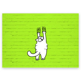 Поздравительная открытка с принтом Simons cat 3 , 100% бумага | плотность бумаги 280 г/м2, матовая, на обратной стороне линовка и место для марки
 | Тематика изображения на принте: fitness | kitty | simon cat | simons | simons cat | голодный кот | для жирных | для толстых | жир | кот | кот саймона | котик | кошка | с котами | саймон | спорт | толстая | толстый | фитнес | фитнесс