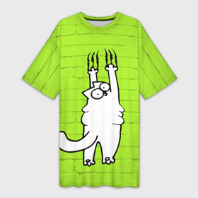 Платье-футболка 3D с принтом Simons cat 3 ,  |  | Тематика изображения на принте: fitness | kitty | simon cat | simons | simons cat | голодный кот | для жирных | для толстых | жир | кот | кот саймона | котик | кошка | с котами | саймон | спорт | толстая | толстый | фитнес | фитнесс