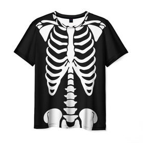 Мужская футболка 3D с принтом Скелет , 100% полиэфир | прямой крой, круглый вырез горловины, длина до линии бедер | bones | halloween | кости | костюм | прикол | прикольная картинка | скелет | тело | хеллоуин