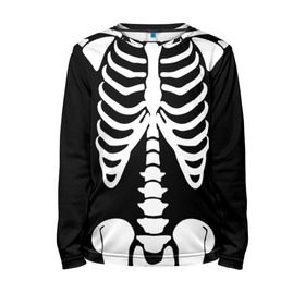 Детский лонгслив 3D с принтом Скелет , 100% полиэстер | длинные рукава, круглый вырез горловины, полуприлегающий силуэт
 | Тематика изображения на принте: bones | halloween | кости | костюм | прикол | прикольная картинка | скелет | тело | хеллоуин