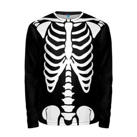 Мужской лонгслив 3D с принтом Скелет , 100% полиэстер | длинные рукава, круглый вырез горловины, полуприлегающий силуэт | bones | halloween | кости | костюм | прикол | прикольная картинка | скелет | тело | хеллоуин