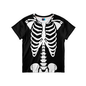 Детская футболка 3D с принтом Скелет , 100% гипоаллергенный полиэфир | прямой крой, круглый вырез горловины, длина до линии бедер, чуть спущенное плечо, ткань немного тянется | bones | halloween | кости | костюм | прикол | прикольная картинка | скелет | тело | хеллоуин