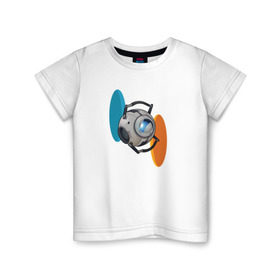 Детская футболка хлопок с принтом Portal , 100% хлопок | круглый вырез горловины, полуприлегающий силуэт, длина до линии бедер | Тематика изображения на принте: portal | valve | портал