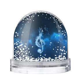Снежный шар с принтом Космическая музыка , Пластик | Изображение внутри шара печатается на глянцевой фотобумаге с двух сторон | звезды | ноты | скрипичный ключ