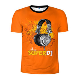 Мужская футболка 3D спортивная с принтом Super DJ , 100% полиэстер с улучшенными характеристиками | приталенный силуэт, круглая горловина, широкие плечи, сужается к линии бедра | Тематика изображения на принте: dj | music | диджей | клуб | музыка