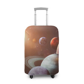 Чехол для чемодана 3D с принтом Планеты солнечной системы , 86% полиэфир, 14% спандекс | двустороннее нанесение принта, прорези для ручек и колес | Тематика изображения на принте: венера | звезды | земля | космос | марс | меркурий | сатурн | солнце | уран | юпитер