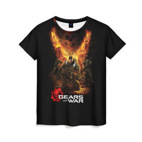 Женская футболка 3D с принтом Gears of War , 100% полиэфир ( синтетическое хлопкоподобное полотно) | прямой крой, круглый вырез горловины, длина до линии бедер | gears of war | игры