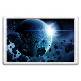 Магнит 45*70 с принтом Холодный космос , Пластик | Размер: 78*52 мм; Размер печати: 70*45 | вселенная | галактика | звезды | планеты | туманность
