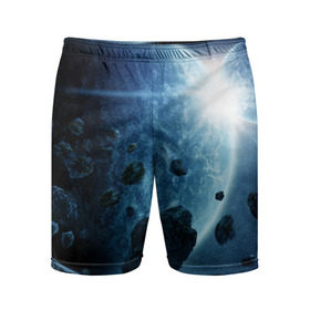Мужские шорты 3D спортивные с принтом Холодный космос ,  |  | Тематика изображения на принте: вселенная | галактика | звезды | планеты | туманность