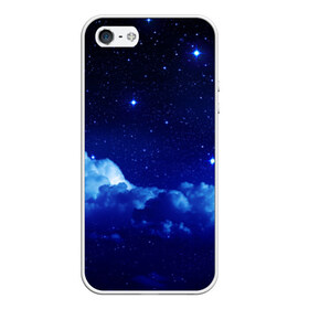 Чехол для Apple iPhone 5/5S силиконовый с принтом Звёздное небо , Силикон | Область печати: задняя сторона чехла, без боковых панелей | Тематика изображения на принте: звезды | луна | месяц | ночь