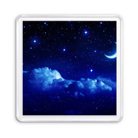 Магнит 55*55 с принтом Звёздное небо , Пластик | Размер: 65*65 мм; Размер печати: 55*55 мм | звезды | луна | месяц | ночь