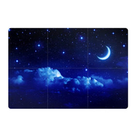 Магнитный плакат 3Х2 с принтом Звёздное небо , Полимерный материал с магнитным слоем | 6 деталей размером 9*9 см | Тематика изображения на принте: звезды | луна | месяц | ночь