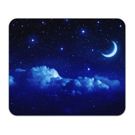 Коврик прямоугольный с принтом Звёздное небо , натуральный каучук | размер 230 х 185 мм; запечатка лицевой стороны | Тематика изображения на принте: звезды | луна | месяц | ночь