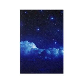 Обложка для паспорта матовая кожа с принтом Звёздное небо , натуральная матовая кожа | размер 19,3 х 13,7 см; прозрачные пластиковые крепления | звезды | луна | месяц | ночь