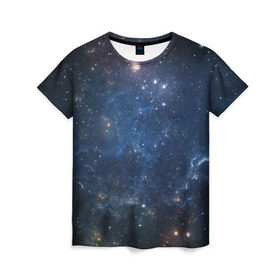 Женская футболка 3D с принтом Космос , 100% полиэфир ( синтетическое хлопкоподобное полотно) | прямой крой, круглый вырез горловины, длина до линии бедер | бездна | вселенная | галактика | звёзды | камета | космос | мгла | метеориты | метеоры | млечный путь | орбита | планеты | солнечная система