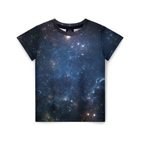 Детская футболка 3D с принтом Космос , 100% гипоаллергенный полиэфир | прямой крой, круглый вырез горловины, длина до линии бедер, чуть спущенное плечо, ткань немного тянется | бездна | вселенная | галактика | звёзды | камета | космос | мгла | метеориты | метеоры | млечный путь | орбита | планеты | солнечная система