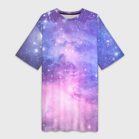 Платье-футболка 3D с принтом Галактика ,  |  | вселенная | галактика | звёзды | камета | космос | метеориты | метеоры | млечный путь | орбита | планеты | солнечная система