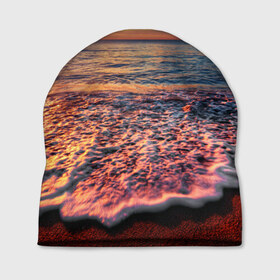 Шапка 3D с принтом Sunset , 100% полиэстер | универсальный размер, печать по всей поверхности изделия | закат | море | океан | пена | песок | пляж | прибой | прилив | рассвет