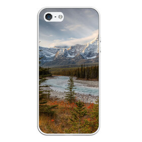 Чехол силиконовый для Телефон Apple iPhone 5/5S с принтом Осень в горах , Силикон | Область печати: задняя сторона чехла, без боковых панелей | Тематика изображения на принте: горы | лес | осень | пейзаж