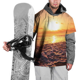 Накидка на куртку 3D с принтом Закат , 100% полиэстер |  | sunset | жара | закат | зной | косяк | лето | море | облака | океан | отдых | пена | песок | пляж | прибой | прилив | рассвет | солнце | стая птиц