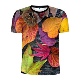 Мужская футболка 3D спортивная с принтом Дары осени , 100% полиэстер с улучшенными характеристиками | приталенный силуэт, круглая горловина, широкие плечи, сужается к линии бедра | жёлтый | золотой | красный | листва | листья | наряд | осень