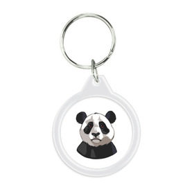 Брелок круглый с принтом Panda , пластик и полированная сталь | круглая форма, металлическое крепление в виде кольца | Тематика изображения на принте: милый | панда