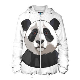 Мужская куртка 3D с принтом Panda , ткань верха — 100% полиэстер, подклад — флис | прямой крой, подол и капюшон оформлены резинкой с фиксаторами, два кармана без застежек по бокам, один большой потайной карман на груди. Карман на груди застегивается на липучку | милый | панда
