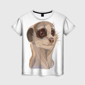Женская футболка 3D с принтом Meerkats , 100% полиэфир ( синтетическое хлопкоподобное полотно) | прямой крой, круглый вырез горловины, длина до линии бедер | meerkats | животные | милый | сурикат | сурикаты
