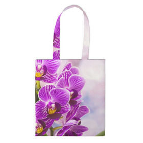 Сумка 3D повседневная с принтом Божественная орхидея , 100% полиэстер | Плотность: 200 г/м2; Размер: 34×35 см; Высота лямок: 30 см | 8 марта | букет | весна | красота | куст | лето | орхидея | подарок | сиреневый цвет | цветок | шикарный цветочек