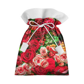 Подарочный 3D мешок с принтом Роскошный букет , 100% полиэстер | Размер: 29*39 см | 8 марта | блеск | гвоздики | красный | красота | невероятный | огромный букет | пёстрый | праздник | розы | роскошный | цветы | шикарный