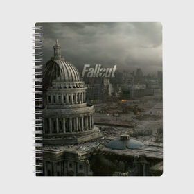 Тетрадь с принтом Fallout , 100% бумага | 48 листов, плотность листов — 60 г/м2, плотность картонной обложки — 250 г/м2. Листы скреплены сбоку удобной пружинной спиралью. Уголки страниц и обложки скругленные. Цвет линий — светло-серый
 | vault tec | фоллаут