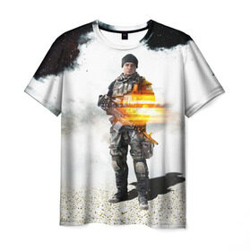 Мужская футболка 3D с принтом Battlefield 4 Soldier , 100% полиэфир | прямой крой, круглый вырез горловины, длина до линии бедер | art | battlefield